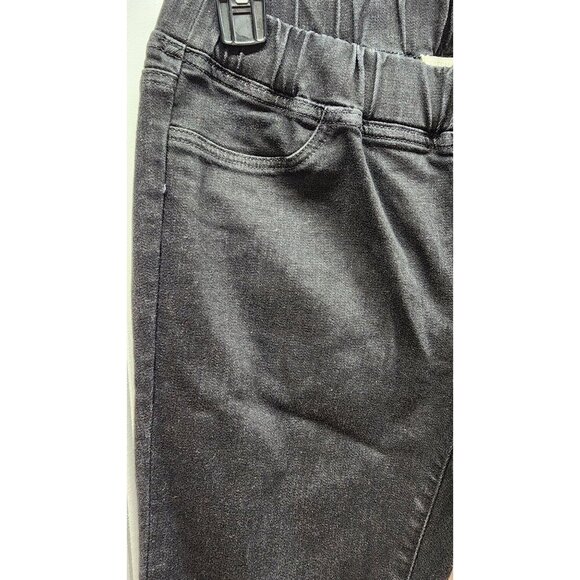 EILEEN FISHER Black Denim Skinny Jeans With Elastic Waistband - Picture 5 of 13